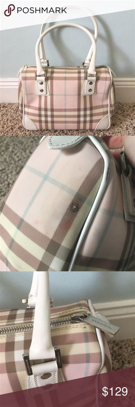 pink plaid Burberry purse